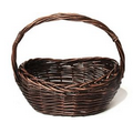 Oval Wicker Gift Baskets w/ Handle (17"x12"x7")